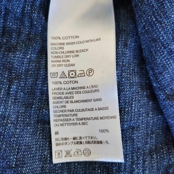 Tommy Bahama Indigo Blue Cotton Jersey Blouse Size Medium - Picture 5 of 8